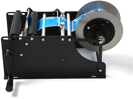 Manual Round Bottle Labeling Machine, Bottle Label Applicator, Adjustable Semi Automatic Labeling Machine, Bottle Labeler for 15 to 120mm cans and Bottles, for Plastic Bottle Glass Beer Bottle