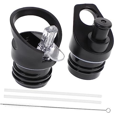 Gatuida Lässiger Ersatzdeckel Für Trinkflaschen – 2 Stück Flip Top Deckel Für Kanteen - Kollykolla Und Active Flask - Inkl Strohhalmen Und Reinigungsbürsten Ideal Für Sport Und