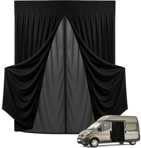 tivekeo Insektennetz Ersatz für Renault Trafic 2014-2025 High Roof H2, Auto Seitentür Schiebetür Insektennetz, Zweischichtig Magnetische Moskitonetze mit Wildleder außen für Bugs Insekten für Camping