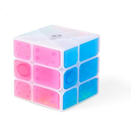 XMDCuber QY Toys ICY Amber Series Windmill Speed Cube - Frosted Amber Stickerless Puzzle, 55,5 mm Shape-Shifting Magic Cube for Enthusiasts & Collectors