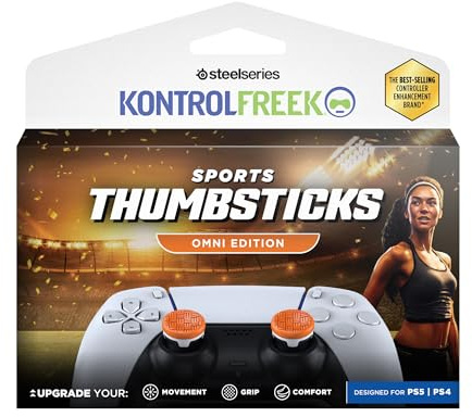 KontrolFreek Omni Gommini per Controller PS5 | 2x Low-Rise Concavi per PS5 & PS4 | Grip Migliorato per Tutti i Generi | Arancione