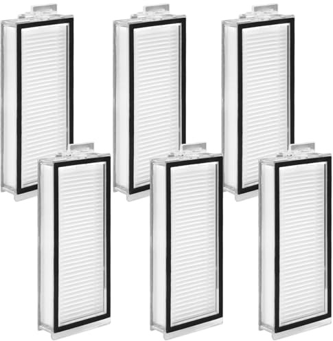 6 Stück HEPA Filter für Roborock Q5 Max+/Q7 Max/ Q7 Max+/ Q7/ Q7+/ Q8 Max/ Q8 Max+/Q5 Pro/ Q5 Pro+/ T8 Roboter Staubsauger Ersatzteil, Filter waschbar und wiederverwendbar, Leistungsstark