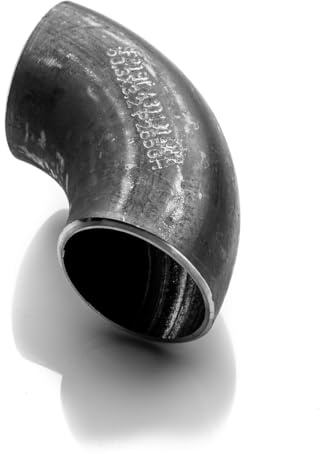 POLBERIS Rohrbogen 88,9mm x 3,2mm Schwarz Stahl P265GH Schwarzer Stahl zum Schweißen