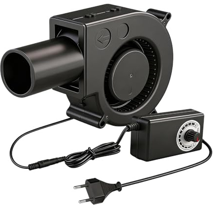 Wxeadu Ventilador de 12 V/220 V con radio y controlador, para refrigeración de electrodomésticos, ventilación, barbacoa, chimenea y reemplazo de ventiladores