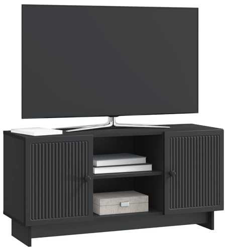 vidaXL TV-Schränk 102 x 34,5 x 50 cm Schwarz Holzwerkstoff, Wohnzimmer, Vintage rechteckiger Schrank, geräumige Medien-Einheit, stylischer TV-Ständer, vielseitige Möbel-Lösung