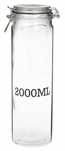 Easygift Large Glass Air Tight Sealed Storage Jar With Metal Clamp (2000 ml (2L))
