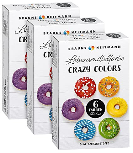 Lebensmittelfarbe Crazy Colours Crazy Colours 6 Stück (3er Pack)