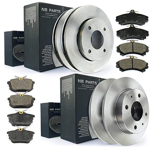 NB PARTS Bremsscheiben Bremsbeläge vorne hinten passend für Mitsubishi Colt VI Smart Forfour 454
