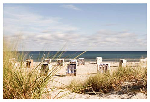 Bilderwelten Fensterfolie Sichtschutz Ostsee und Strandkörbe Fensterbild 72 x 108cm