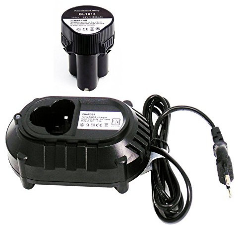 GOLEMON® 10.8V ~ 12V BL1013 Ladegerät und akku für Makita DC10WA DC10WB BL7010 BL1014 194550-6 194551-4 195332-9 Akku