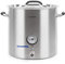 KLARSTEIN Brauheld Pur 35 - Paiolo di Ammostamento, Acciaio Inox 304, 35 L, Termometro Integrato, Spessore Parete 0,7 mm, Base da 3 mm per Piani Cottura a Induzione, Rubinetto 1/2, Argento