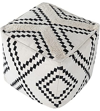 MOCOFO Quadratischer Baumwoll-Leinen-Sofa-Hocker-Bezug für den Innenbereich (Mosaik45x45x45)
