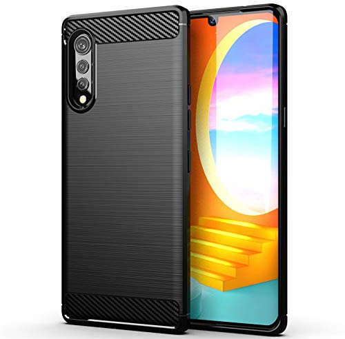 betterfon Hülle Kompatibel mit LG Velvet 5G | Handyhülle für Velvet 5G | Carbon Handy Tasche | Schwarz