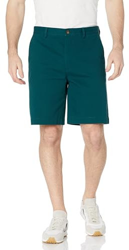 Amazon Essentials Men's Classic-Fit 9 Inch Chino Shorts, Dark Green, 36W