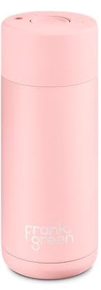 frank green Insulated Travel Mug for Cold Or Hot Drinks - 475ml/16oz Reusable Coffee Cup with Push-Button Lid, Ceramic Lined, Triple Wall Vacuum - Blushed Pink by frank green