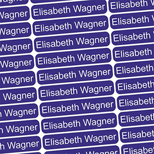 Indigos UG - Namensschilder für Altenheim & Pflegeheim, Krankenhaus - 36x7 mm - personalisierte Etiketten selbstklebend für Eigentum, Möbel, Bücher, Brille, Gehstock, Hausschuhe, Alltag