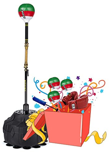 Boxsack Cobra Bag Fitness Reflex Bag Geschenk 4 Ersatzbälle Und Boxhandschuhe Freistehende Workout Punching Ball Speed ​​Bag Boxsack Mit Ständer Und Verstellbarer Höhe