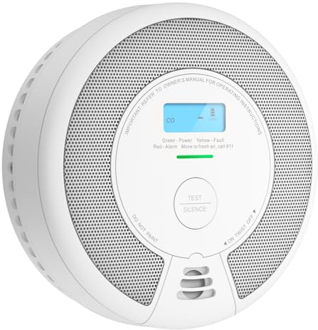 X-Sense 10-Year Battery Combination Smoke Carbon Monoxide Alarm Detector with Large LCD Display, Certified to UL 217 9th Edition, Standalone Model SC07, 1-Pack