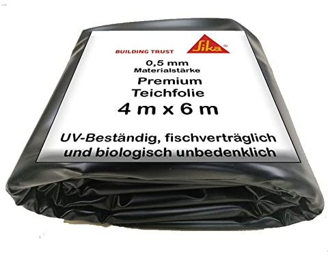 PVC Teichfolie 4 m x 6 m Stärke 0,5mm schwarz Teich Gartenteich Teich Teichbau