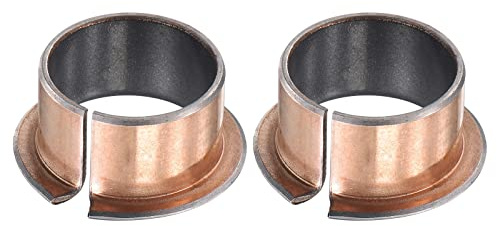 sourcing map 2 Stück Geflanscht Gleitlager ​Distanzhülse Umwickelte Buchse 22x25x15mm(IDxODxLänge),32x1.5mm(Flansch OD x Dicke)