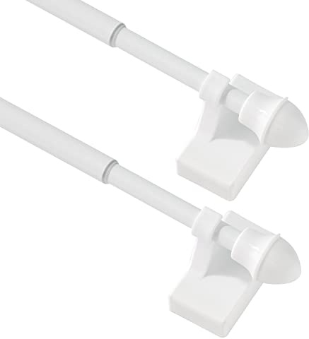 Confezione da 2 aste magnetiche per tende per porte e finestre in metallo, aste magnetiche regolabili multiuso per piccole finestre, luci di posizione e luoghi in ferro (regolabili da 40,6 a 71 cm,