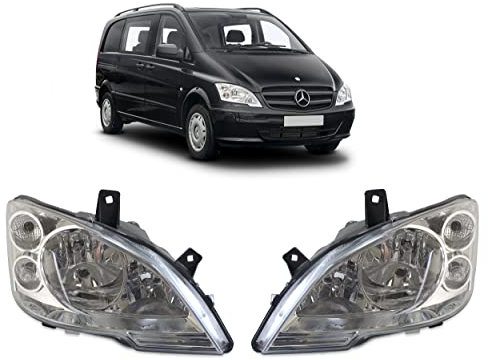 Paar Frontscheinwer Scheinwerfer Links Rechts Für Bus Vito W639 Hauptscheinwerfer Frontscheinwerfer Mit Stellmotor 2010-2015