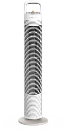 Newlux - Ventilador de Torre sin Aspas W80 (45W) 3 Velocidades, Oscilación 70º, Temporizador 120 min y Diseño Compacto. Ventilador de Pie con Motor de Cobre y Asa Transporte. Sin Instalación (Blanco)