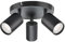 KYOTECH Schwarz 3-flammige Spotlampe LED Deckenleuchte Schwarz matt Spot drehbar und schwenkbar Spotleuchte Deckenstrahler für 3x GU10 Leuchtmittel Deckenlampe ohne Leuchtmittel