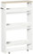 kleankin Chariot de Rangement à 3 Niveaux Chariot de Stockage étagère sur roulettes pour Cuisine étroite Salle de Bain buanderie Bureau avec poignée - 48 x 15 x 80 cm Blanc