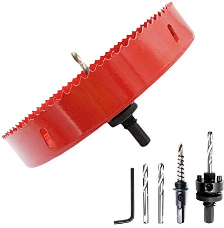 Scie cloche 210mm, LAIWEI A2 mèche cloche à arbre pour usage intensif, foret 4341,outil de perçage pour percer des trous dans différents types de bois, aluminium, PVC, etc.