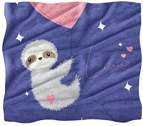 TBOUOBT Bettwäsche-Fleece-Decke, dekorativ für Schlafzimmer-Sofa-Boden,Tierkarikatur Faultier