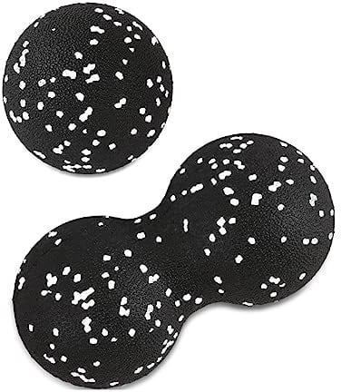 Selbstmassageball, Blackball, Duo Ball Klein Self, Erdnuss Massageball Faszienball-Set, Lacrosse-Ball Muskelrolle für Wirbelsäule, Akupressur Plantarfasziitis Reflexzonenmassage (White)