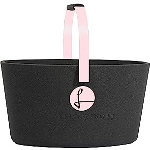 Lieblingskorb Basic deep Black Einkaufskorb und Thermobox in einem, isoliert, abwaschbar, Made in Germany, Picknickkorb zum kühlen von Lebensmittel, Einkaufstasche, Volumen: 22 Liter (pastellrosa)