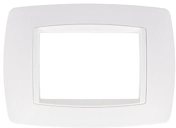 A2ZWORLD Placca Bombe 3M 3 Posti Moduli, Compatibile Con Bticino Living, Per Scatola 503 (Bianco Completo), BLN883XX