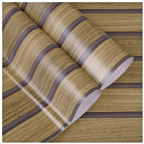 ConCus-T Wood Effect Self Adhesive Wallpaper Countertop Contact Paper Vinyl Sticky Back Furniture Stickers Vintage Wood Wall Paper for Bedroom Living Room Kitchen, Brown, 44.5×300cm