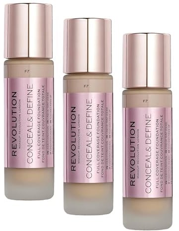 Makeup Revolution, Conceal & Define, Foundation, F7, 23ml (Pack of 3)