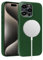 alto Kompatibel mit iPhone 15 Pro Max 2023 und MagSafe, Magnetische italienische Lederhülle, Clop Serie Drop Schutzhülle (iPhone 15 Pro Max, 6,7 Zoll, Waldgrün)