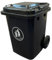 EXPRESS WHEELIE BINS - Outdoor Wheelie Bin for Household Waste Recycle Trash and Rubbish 80L Litre Small Council Size Black/Grey with Rubber Wheels