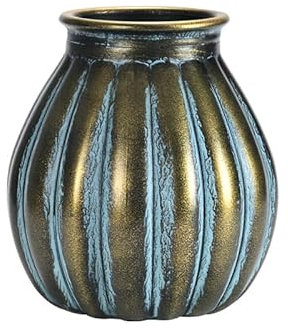 Jarrón antiguo de cristal con arreglo floral antiguo