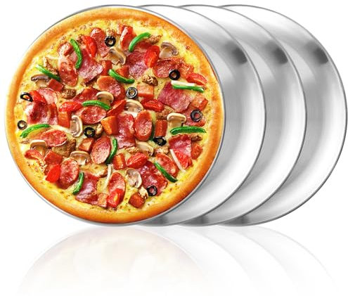 CYEER 4 teglie per pizza in acciaio inox