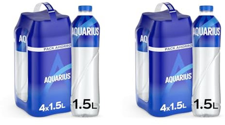 Aquarius Limón - Bebida funcional con sales minerales, baja en calorías - Pack de 4 botellas 1,5L (Paquete de 2)