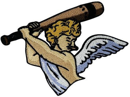 Finally Home Patch zum Aufbügeln - Engel mit Baseballschläger | Coole Patches, Heavy Metal Aufbügler, Punk Flicken, Rocker Aufnäher