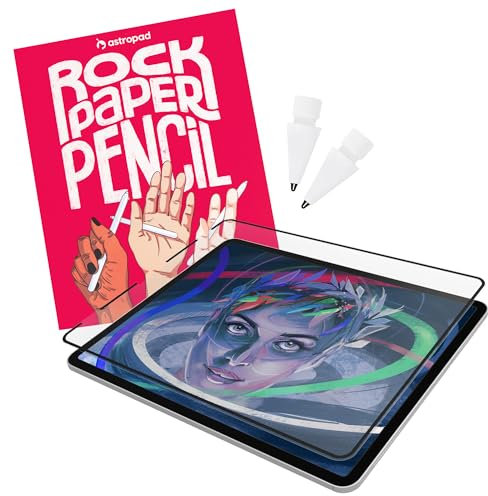 Astropad Rock Paper Pencil 2 - Protector de pantalla con tacto de papel para iPad Mini de 6ª generación + puntas de lápiz Apple, 2 unidades, compatible con Apple Pencil de 1ª y 2ª generación, puntas