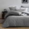 MILDLY Housse de Couette 200x200 Coton, Gris Parure de Lit 200x200 Coton avec 2 Taie d'oreiller 65x65 cm, 100% Coton Lavé, Certifié Oeko-TEX, Gris Fumée Parure Housse Couette avec Fermeture Éclair