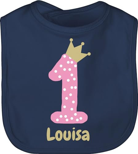 Baby Lätzchen - 1. - Erster Geburtstag Einjähriger Erstes Lebensjahr Babys erster Geburtstag - Unisize - Navy Blau - 1 name latz 1.geburtstag zum laetzchen 1st birthday eins one erste jahr 1ter