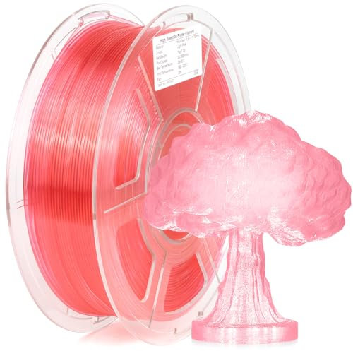 iSANMATE Clear Hohe Geschwindigkeit PLA Filament, Transparent 1.75+/-0,02mm PLA Filament, 3D Hoher Wirkungsgrad Drucker Filament 1kg Spule, 30-300mm/s
