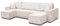 VENASI MÖBEL Hugo U-Form Ecksofa mit Schlaffunktion und Bettkasten, Sofa Eckcouch U Form Schlafsofa (Beige)