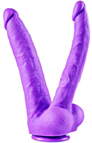 Consolador gigante realista de doble cabeza:consolador de silicona de 26cm,ventosa grande,estimulación anal gruesa del punto G,tapón anal y vaginal grande XXL,adecuado para mujeres y juguetes lésbicos