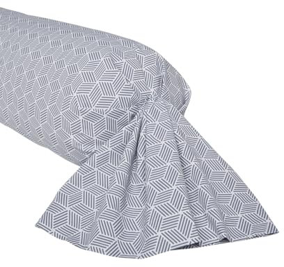 Taie de traversin impriméee en Bambou, Made in France, Quentin, 85 x 185 cm, Origin, Blanc et Noir