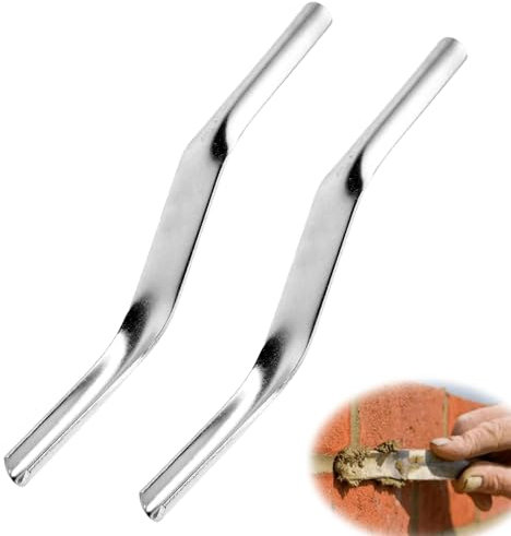 2 strumenti per giunzione per mattoni da 1,27 x 1,5 cm, doppia estremità, strumento di finitura per giunti professionali tra i mattoni